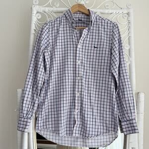 Harmont & Blaine Shirt Mens Small Blue‎ Pink Check Plaid Long Sleeve Button Up
